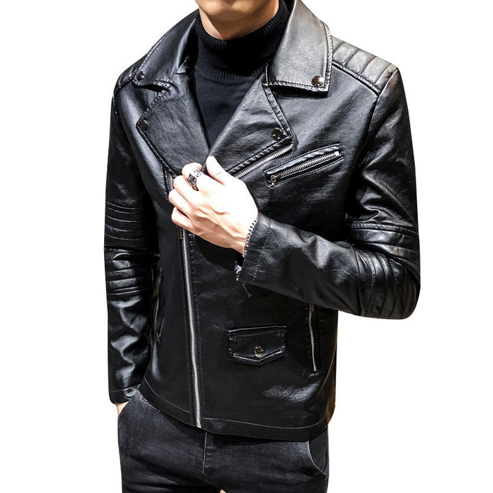 Herren Stilvolle Kunstleder-Bikerjacke Drune