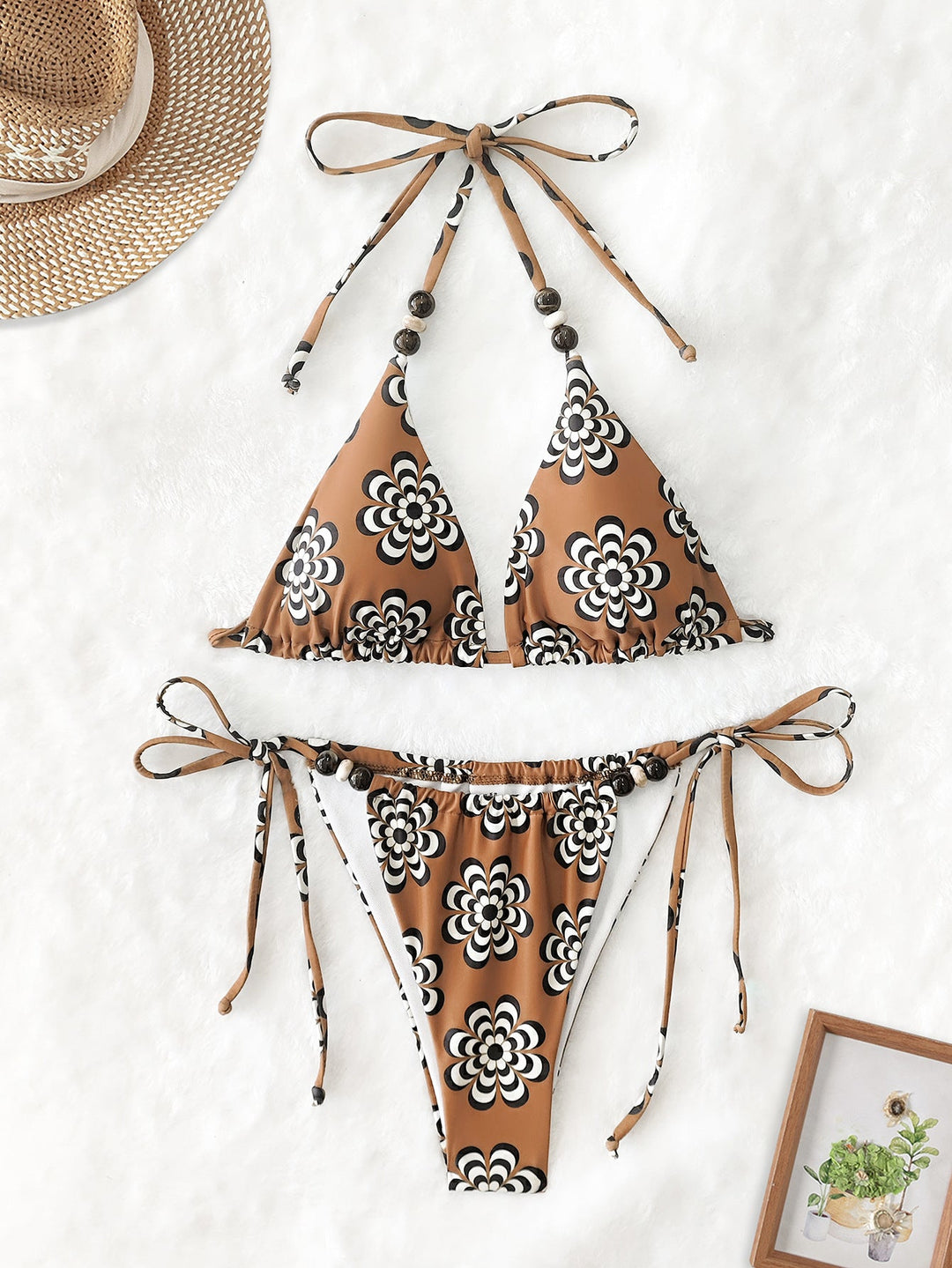 Damen Triangel-Bikini mit verspielten Bindebändern Drune