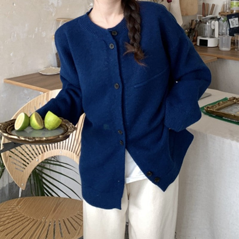 Damen Strickjacke mit hochwertigem Weichgarn und knopflosem Design Drune