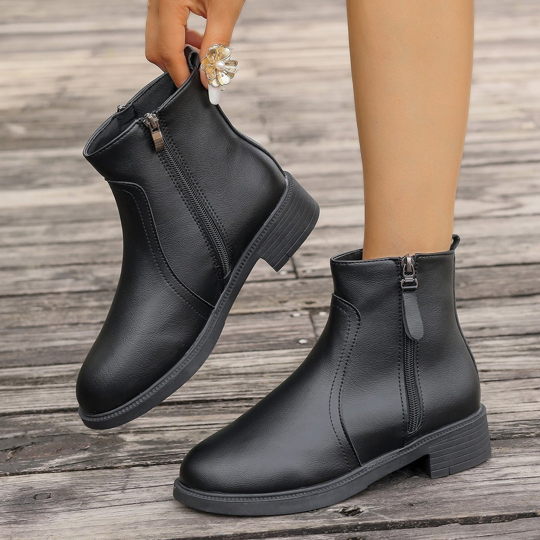 Damen Elegante Stiefeletten mit Reißverschluss und modischem Design Drune