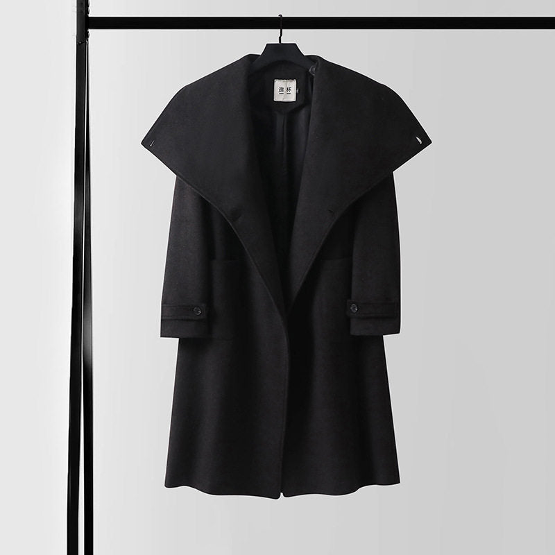 Damen Oversized Wollmix-Mantel mit weitem Schalkragen und aufgesetzten Taschen Drune