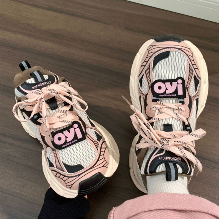 Damen Sportliche Sneakers mit atmungsaktivem Mesh und rutschfester Sohle Drune