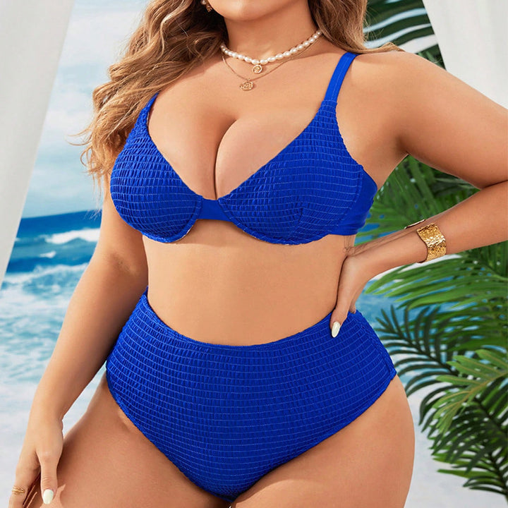 Damen Hochtailliertes Bikini-Set mit strukturierter Oberfläche Drune