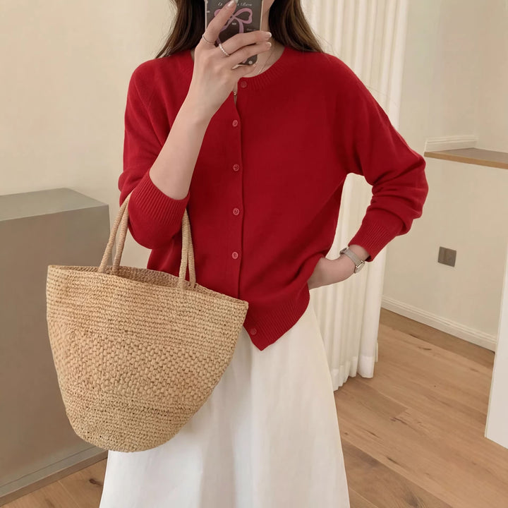 Damen Zeitlose Strickjacke Drune