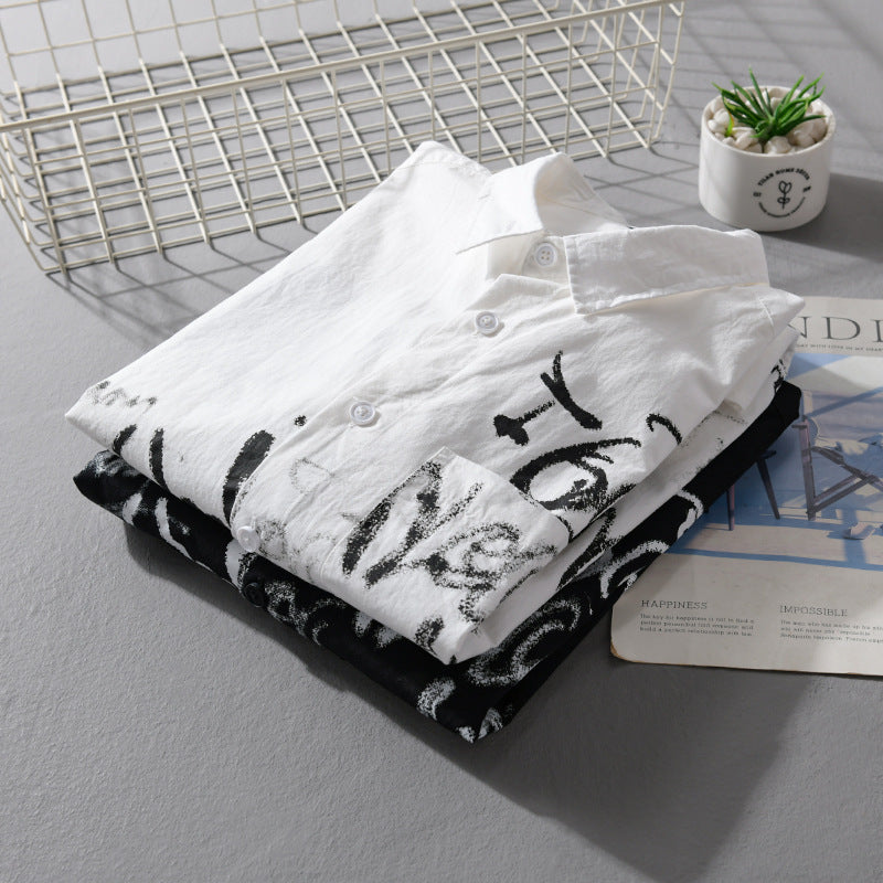 Herren Lässiges Overshirt mit grafischem Scribble-Print und Brusttasche Drune