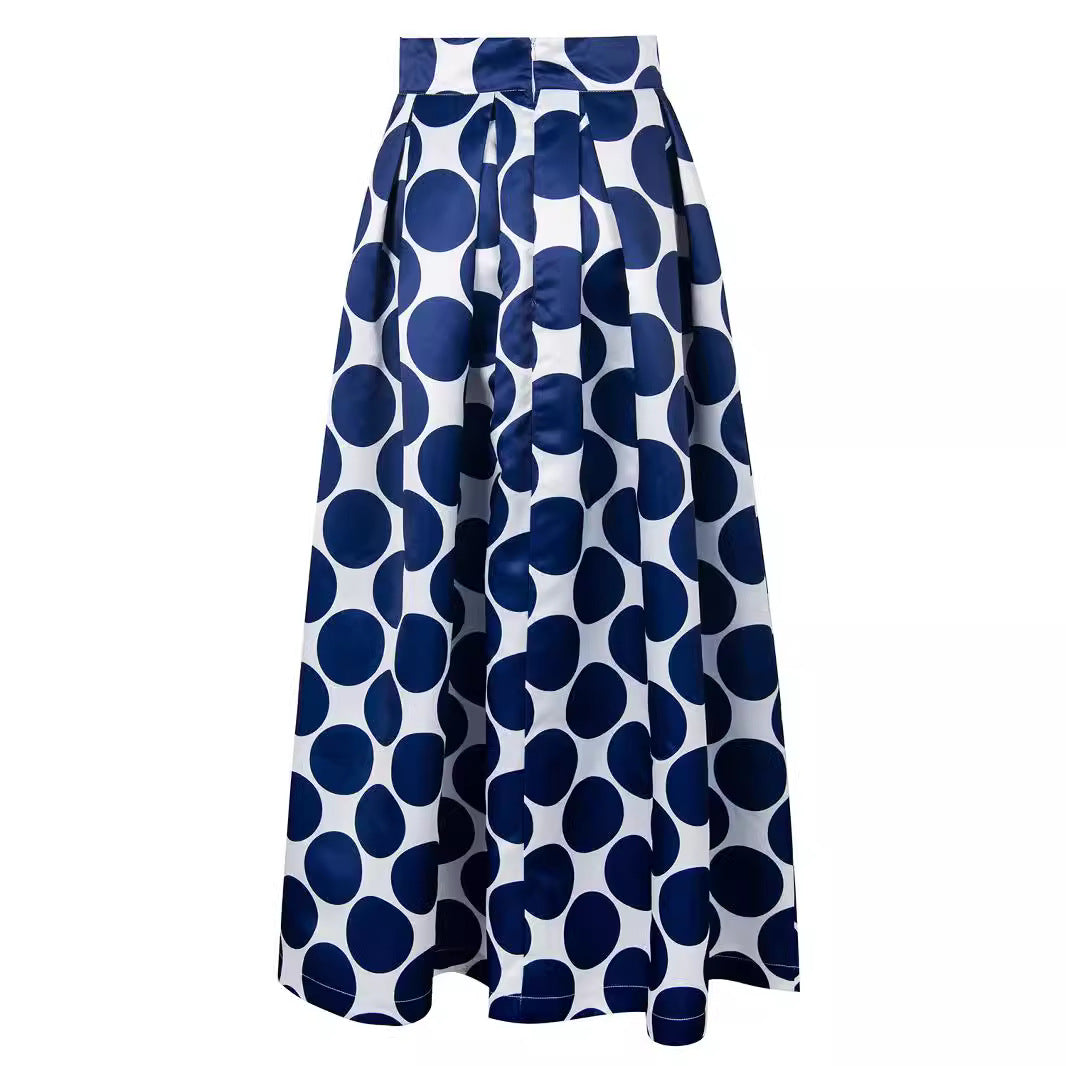 Damen Tellerrock mit großflächigem Polka-Dot-Muster Drune