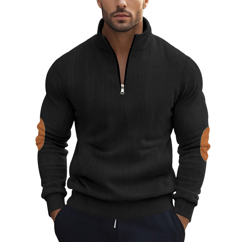 Herren Sportlicher Pullover mit Stehkragen und Reißverschluss Drune