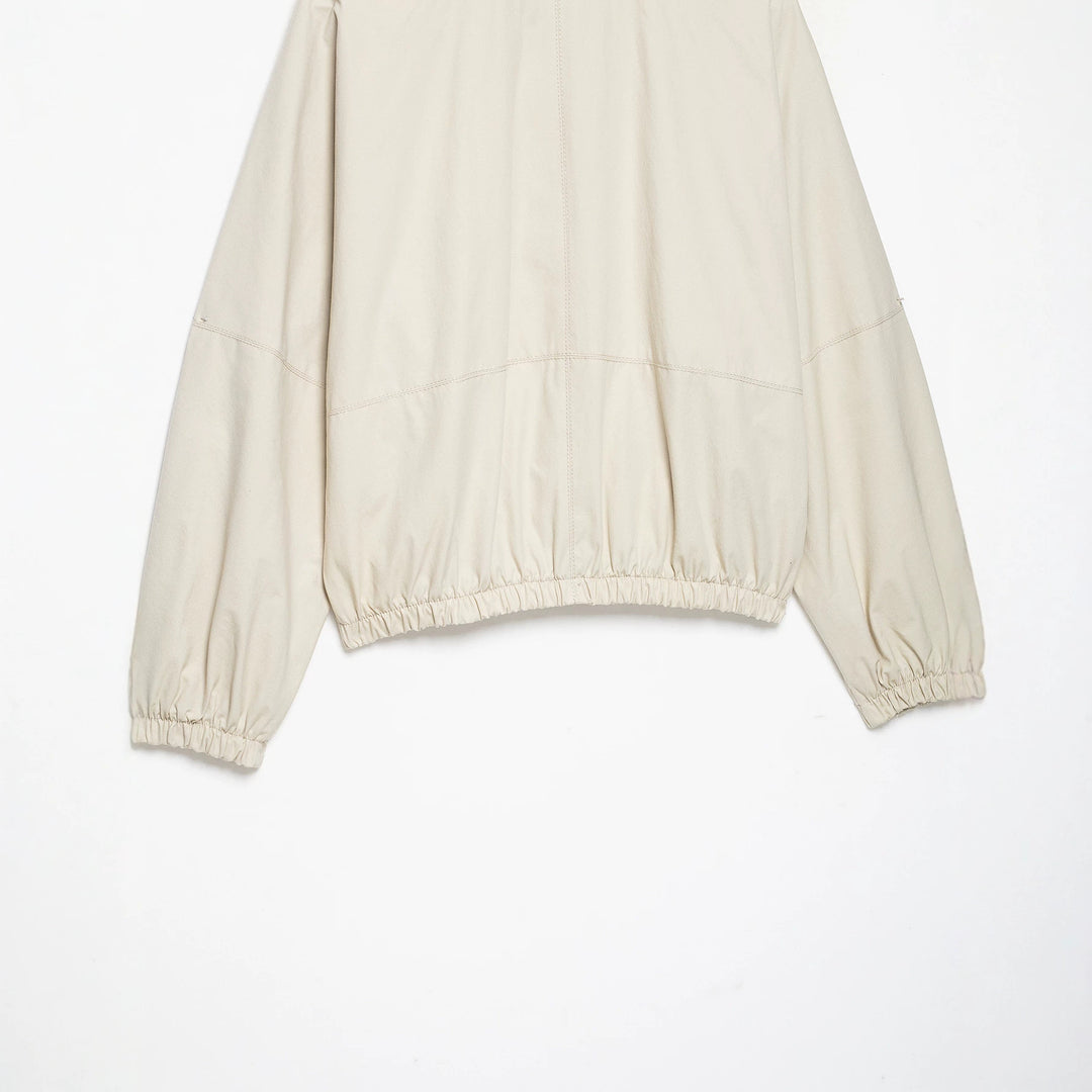 Damen Cropped-Bomberjacke im Boxy‑Schnitt mit Stehkragen, elastischem Saum und Kontrastpaspel Drune