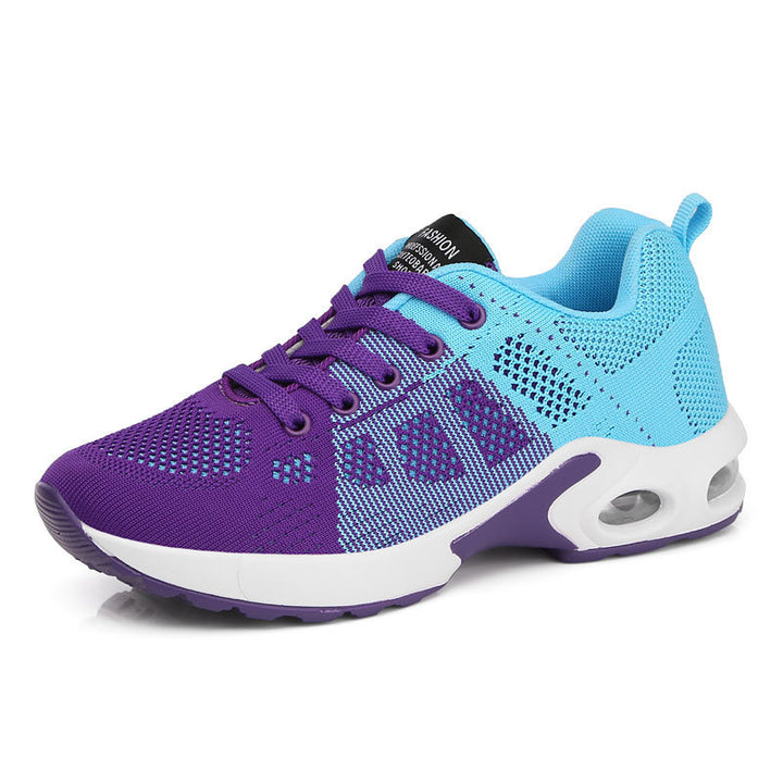 Damen atmungsaktive Strick-Sneaker mit Luftkammer-Zwischensohle und gepolstertem Einstieg Drune