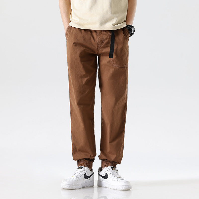 Herren Cargojoggerhose aus Baumwoll-Twill mit Tunnelzugbund und geripptem Knöchelabschluss Drune