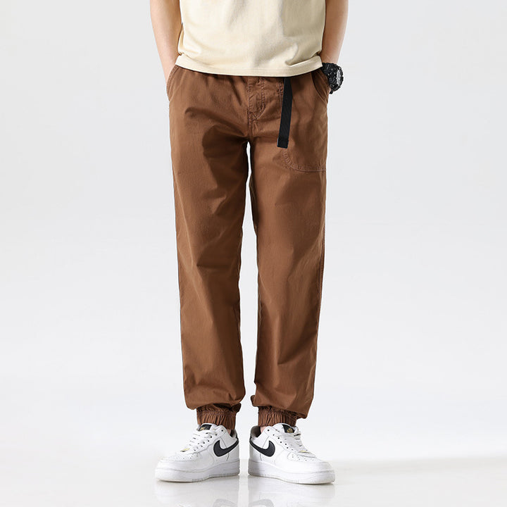 Herren Cargojoggerhose aus Baumwoll-Twill mit Tunnelzugbund und geripptem Knöchelabschluss Drune