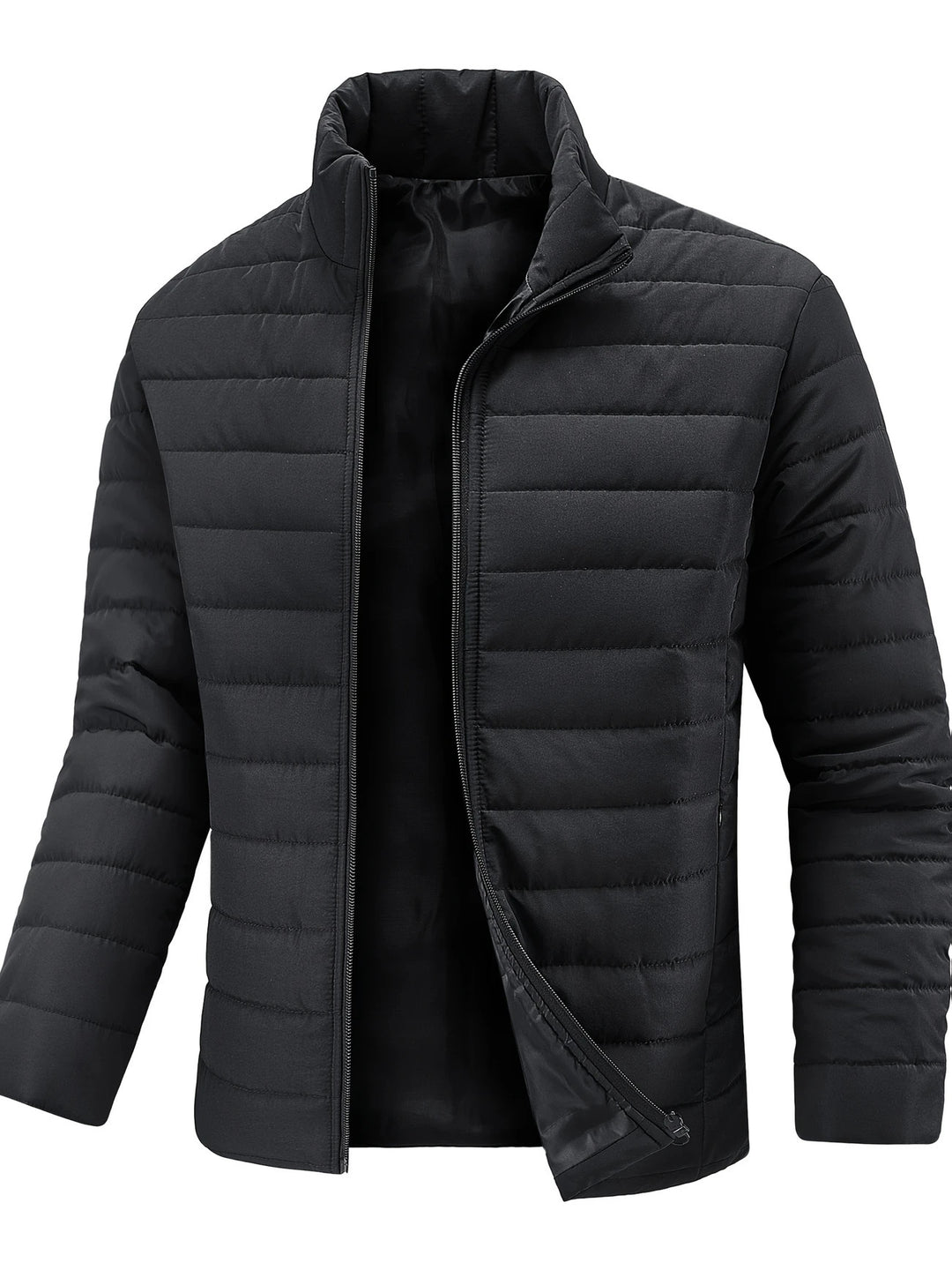 Herren Slim Fit Ultraleichte Thermosteppjacke mit hohem Stehkragen Drune
