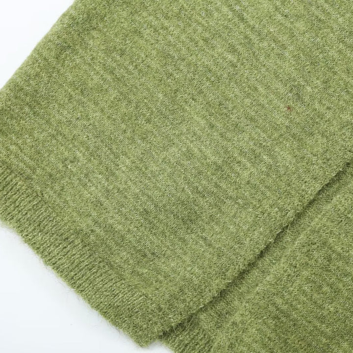 Damen Oversize Strickcardigan mit Ballonärmeln und gestreifter Einfass-Knopfleiste Drune