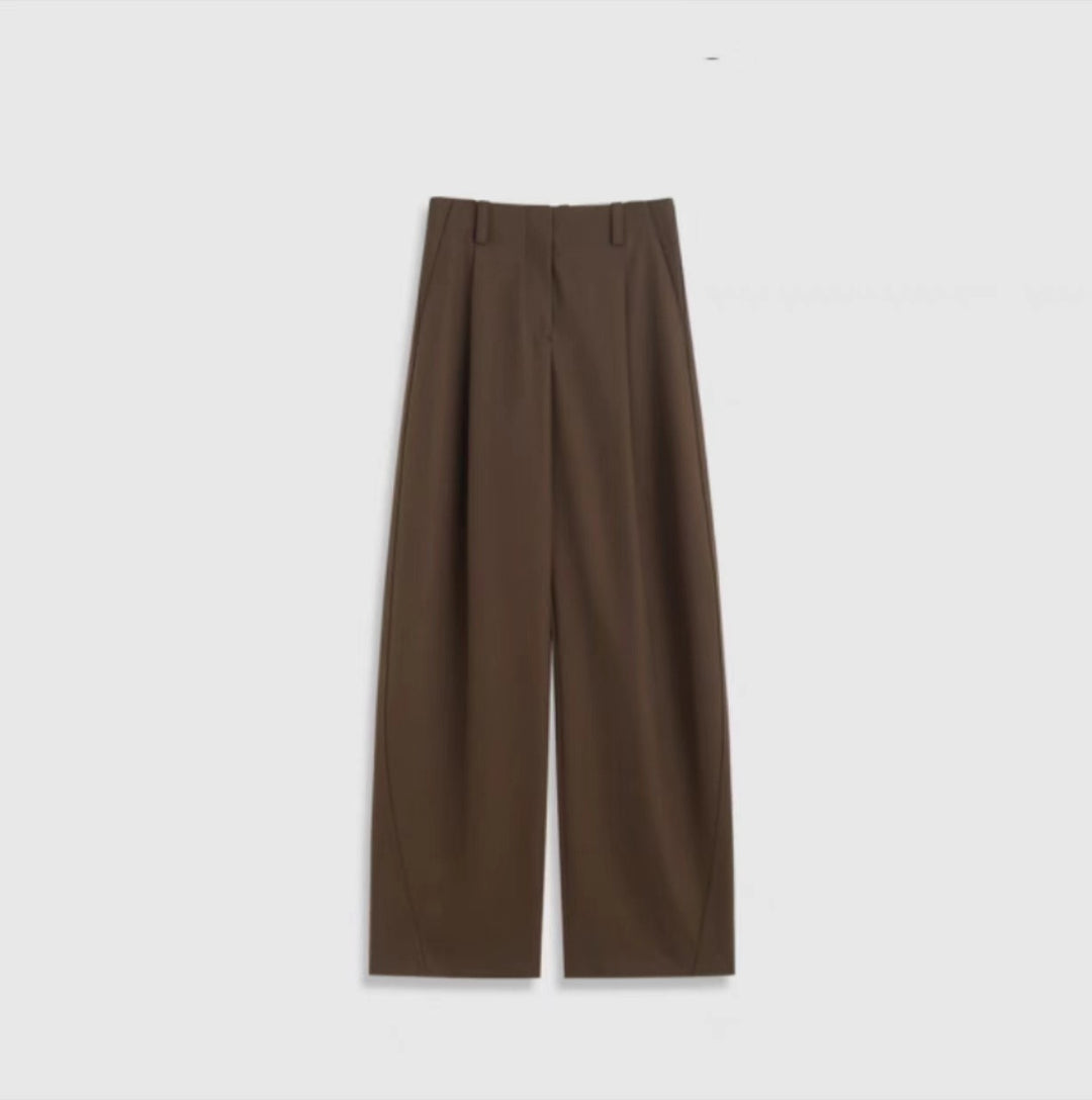 Damen Hochtaillierte weite Marlene‑Hose mit cleaner Bügelfalte und geradem Bein Drune