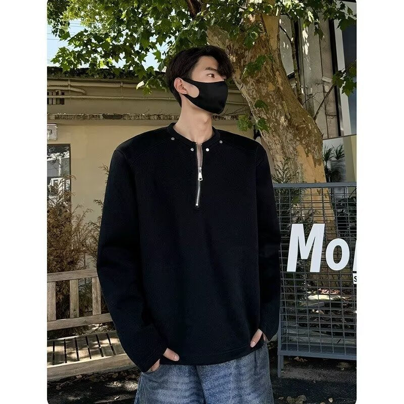 Herren Hochwertiger Stehkragenpullover Drune