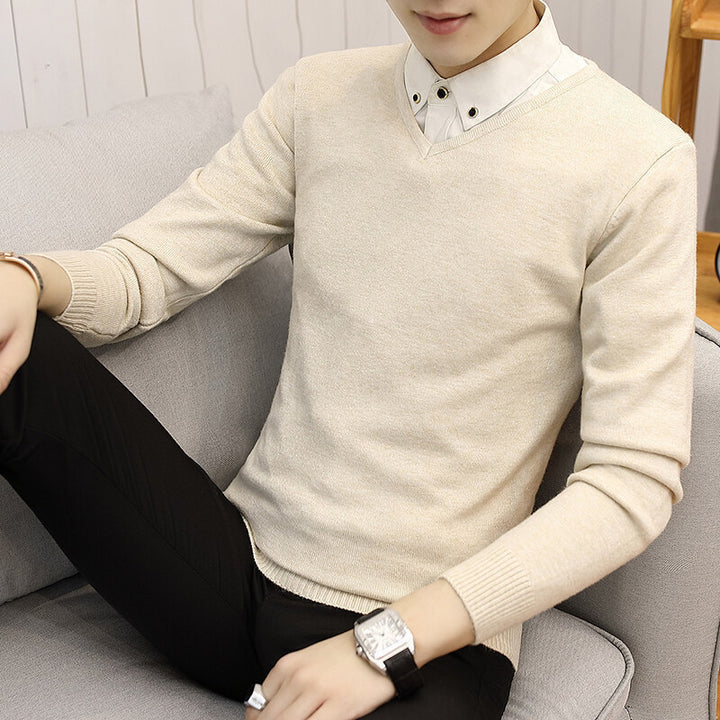 Herren eleganter V-Ausschnitt Pullover aus hochwertiger Baumwolle Drune