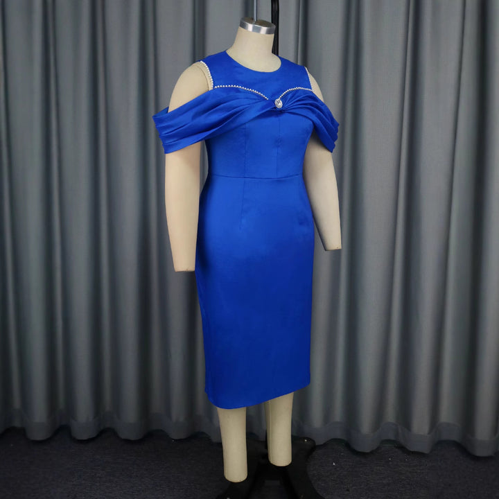 Damen Elegantes Cocktailkleid mit asymmetrischem Schulterdesign und schimmerndem Akzent Drune