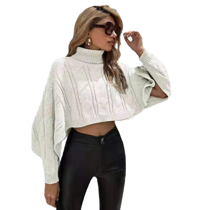 Damen kuscheliger Rollkragenpullover mit weitem Schnitt und strukturiertem Design Drune