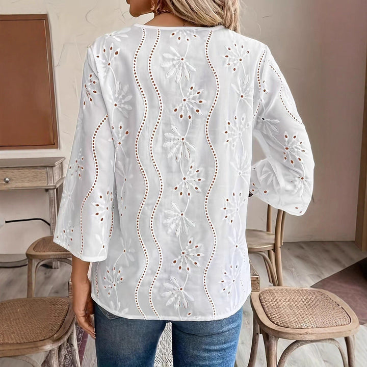 Damen Bluse mit besticktem Design und luftiger Passform Drune