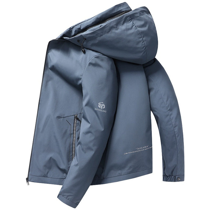 Herren Leichte Kapuzenjacke im urbanen Travel-Style mit Dreiviertelärmeln Drune