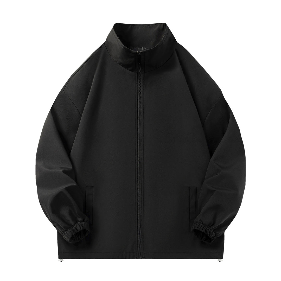Unisex Leichte Windjacke mit hochabschließendem Stehkragen, Elastikbündchen & verstellbarem Kordelzugsaum Drune