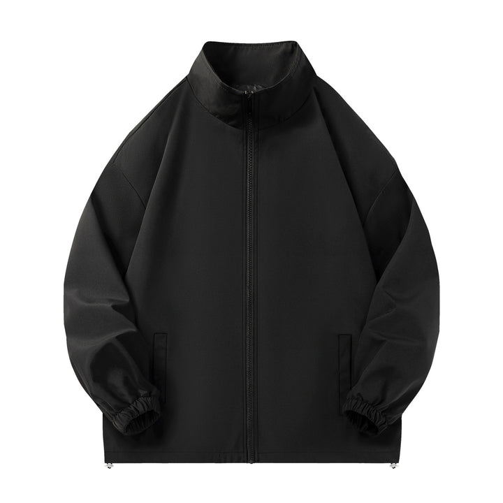 Unisex Leichte Windjacke mit hochabschließendem Stehkragen, Elastikbündchen & verstellbarem Kordelzugsaum Drune