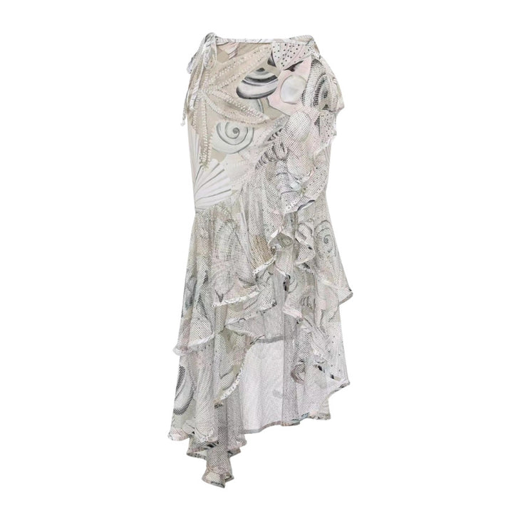 Damen Einseitiger Badeanzug mit floraler Applikation Drune