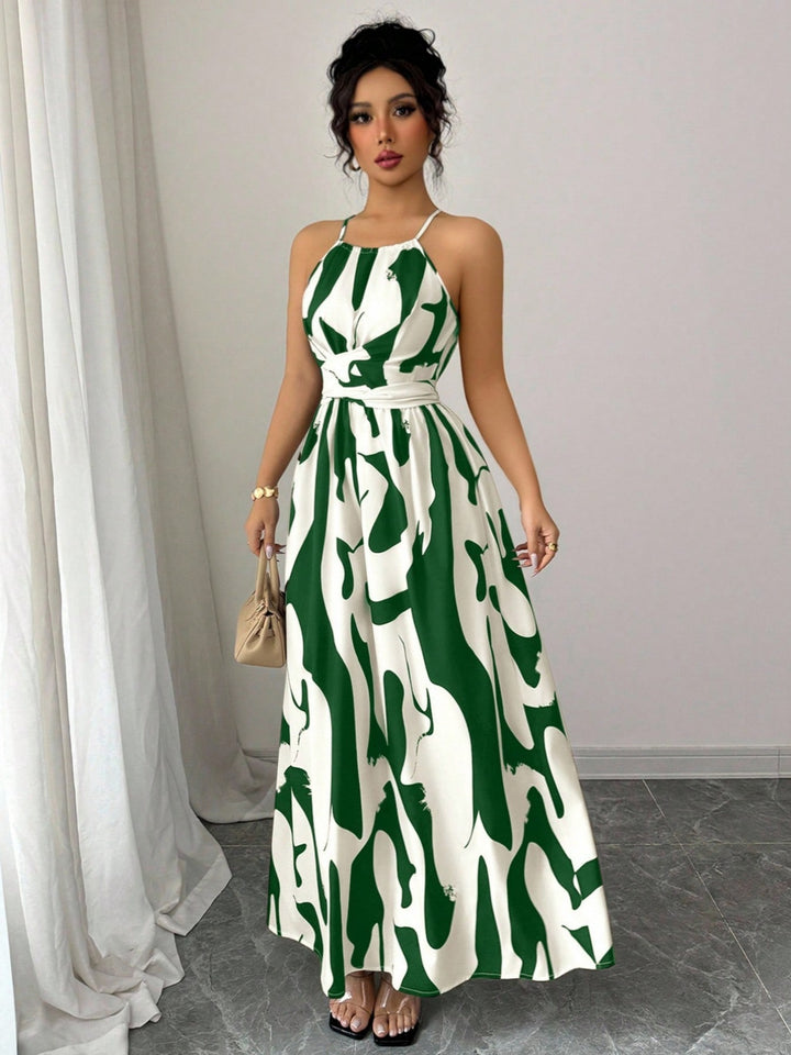 Damen Maxikleid mit modernen Animal-Prints Drune