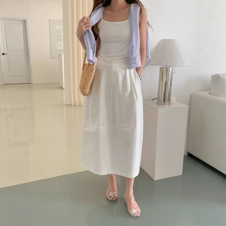 Damen Eleganter Midirock mit Falten Drune