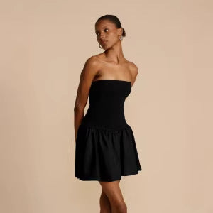 Damen Bandeau-Kleid mit frischem und fließendem Rock Drune