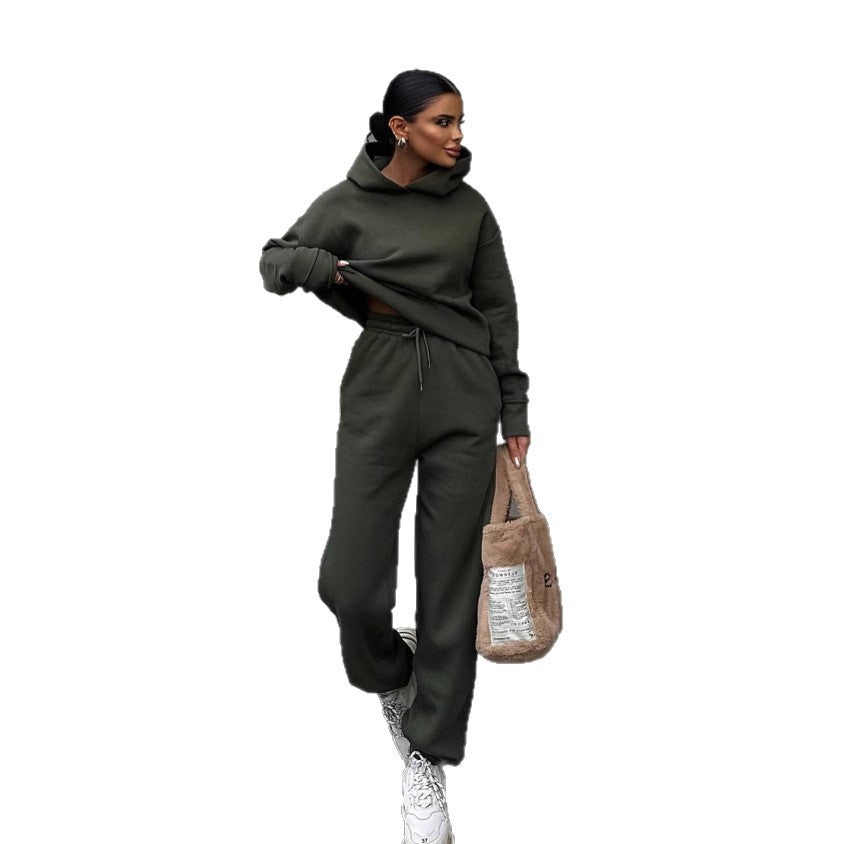 Damen lässiger Hoodie- und Jogginganzug mit elastischem Bund und Oversized-Schnitt Drune