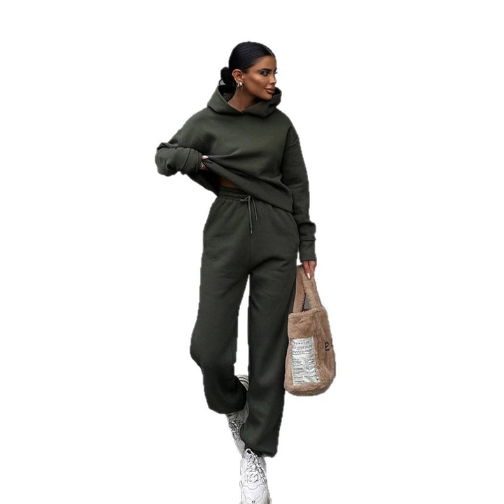 Damen lässiger Hoodie- und Jogginganzug mit elastischem Bund und Oversized-Schnitt Drune