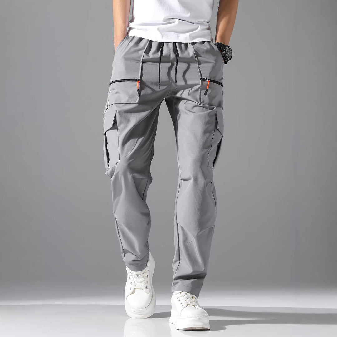 Herren Utility-Cargohose mit Reißverschlusstaschen, Tunnelzugbund & vorgeformten Kniepartien Drune