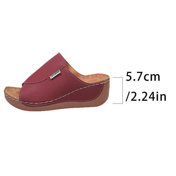 Damen  Slip-On Keil-Mules mit ergonomischem Memory-Fußbett und leicht profilierter Laufsohle Drune
