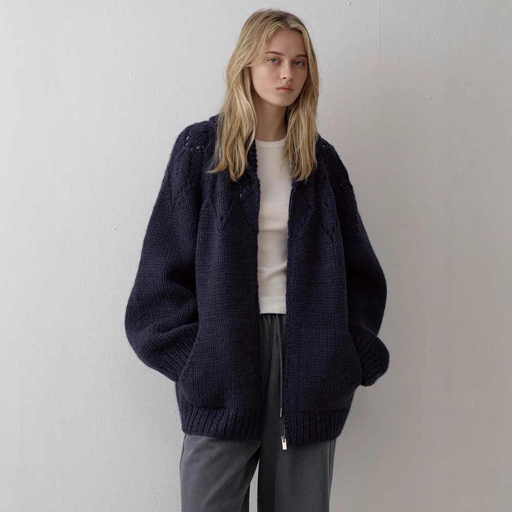 Damen Grobstrickjacke mit zeitlosem Design und modernen Details Drune