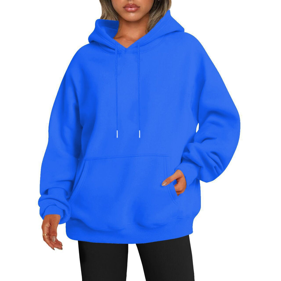 Damen nan Oversize Kapuzenpullover aus weicher Baumwollmischung mit Kängurutasche Drune