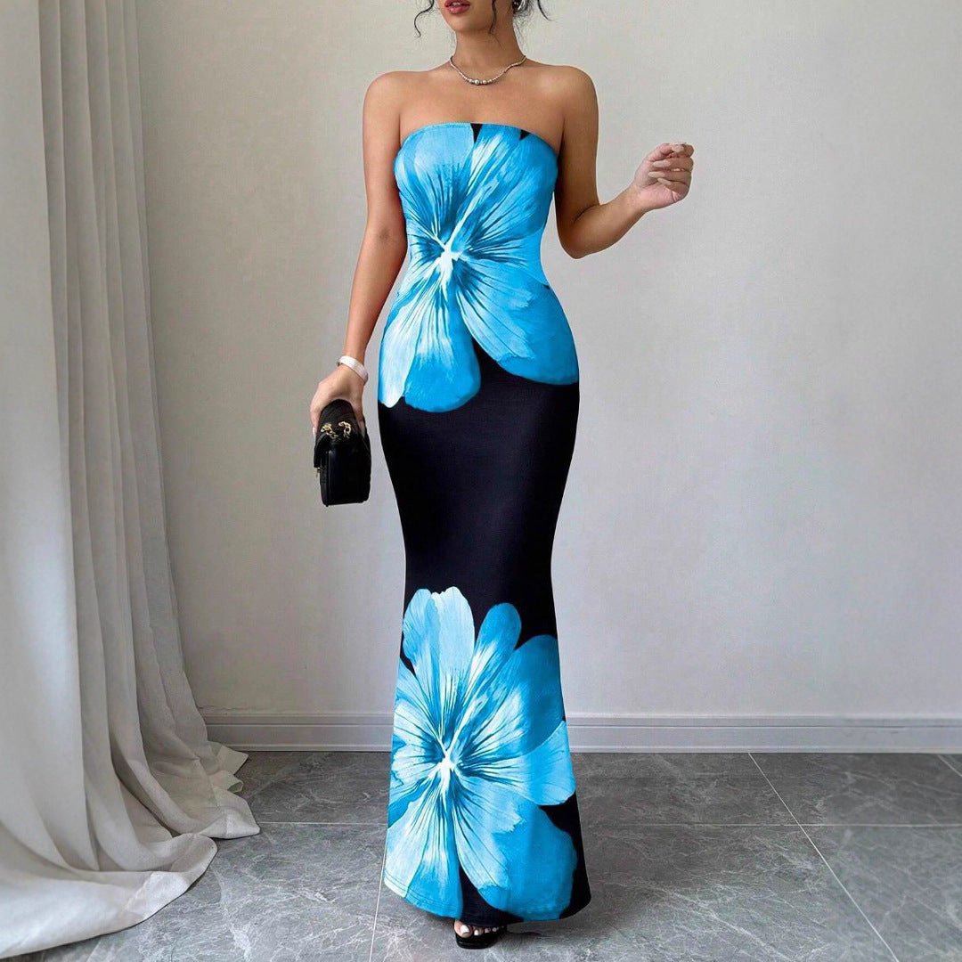 Damen Maxikleid mit floralem Muster Drune