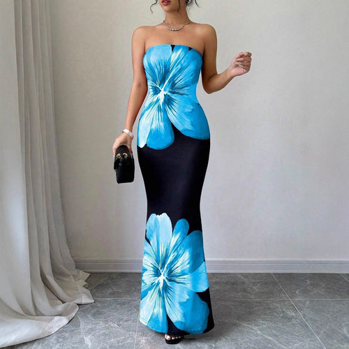 Damen Maxikleid mit floralem Muster Drune