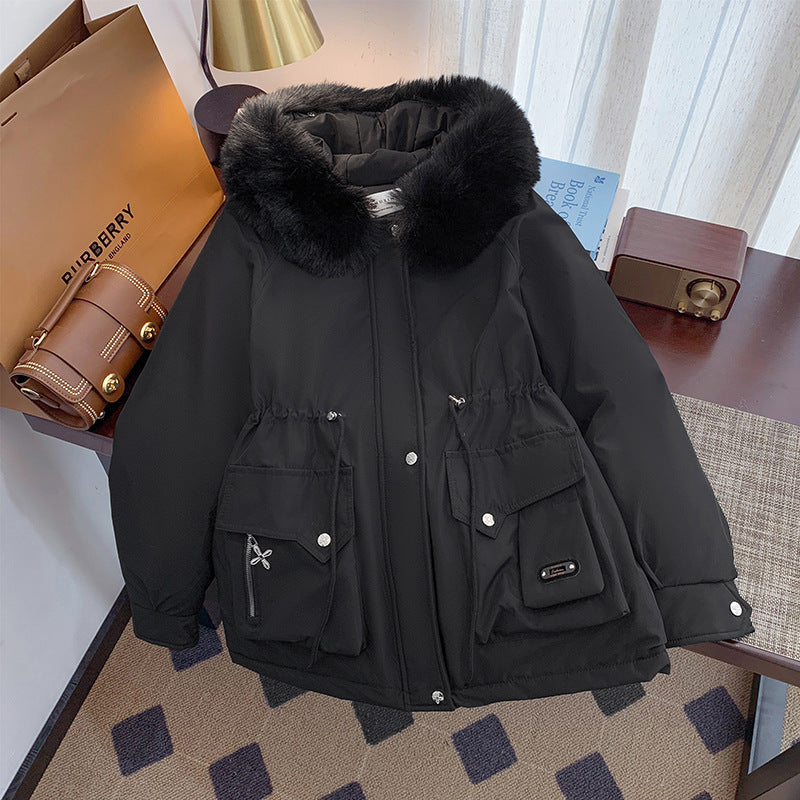 Damen Winterjacke mit abnehmbarem Kunstpelzkragen und praktischen Taschen Drune
