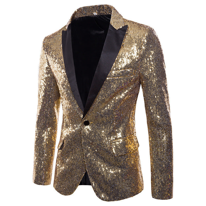 Herren glamouröser Pailletten Blazer Drune