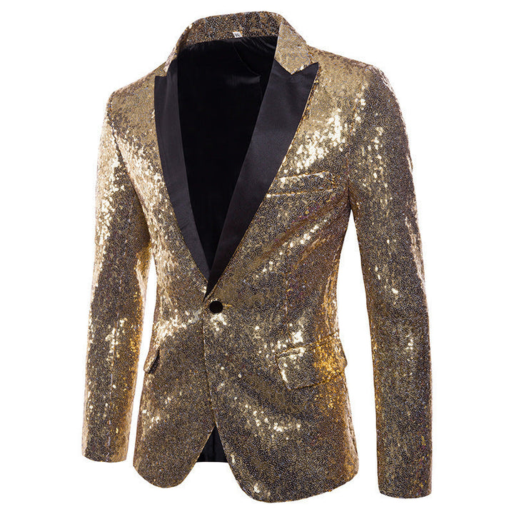 Herren glamouröser Pailletten Blazer Drune