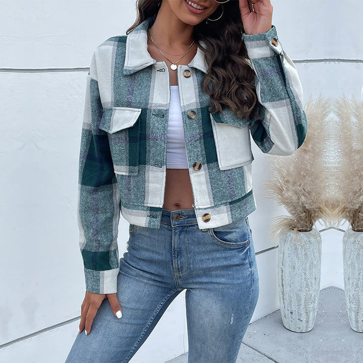 Damen Kariertes Freizeitjacke Drune