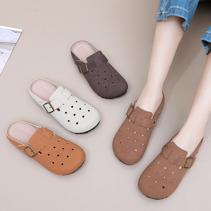 Damen nan lässiger Clog-Slipper mit verstellbarer Schnalle und ergonomischem Komfortfußbett Drune