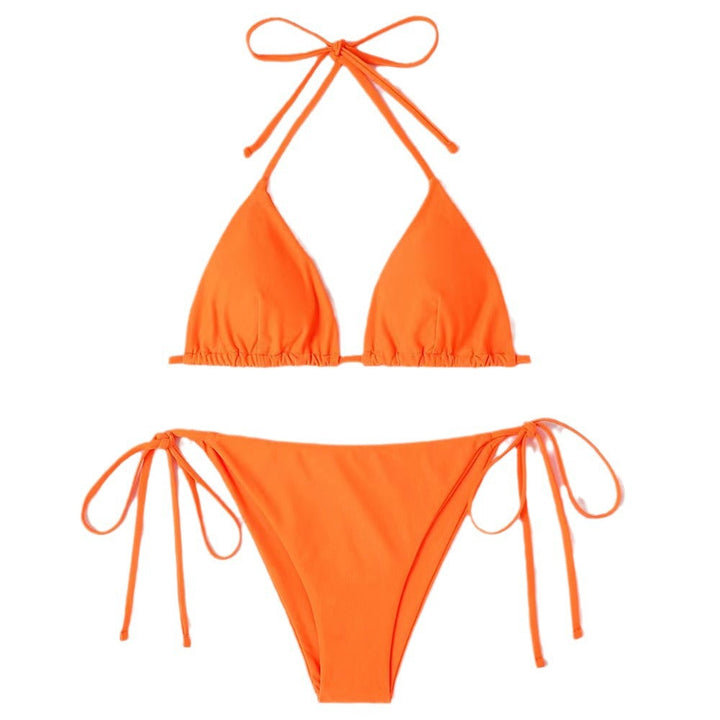 Damen Triangel-Bikini mit verstellbaren Bind Druneändern und raffinierten Details Drune