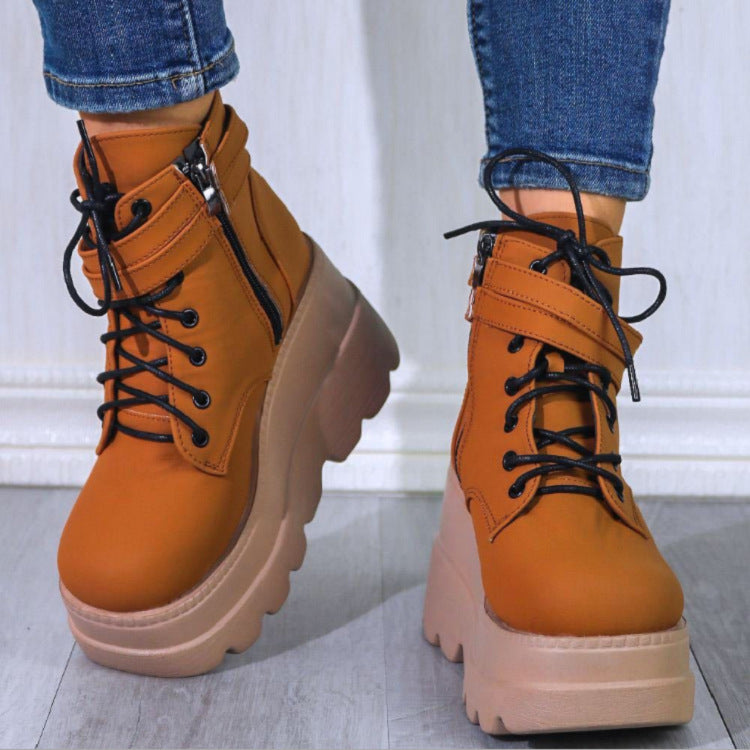 Damen Plateau-Stiefel im robusten Design Drune