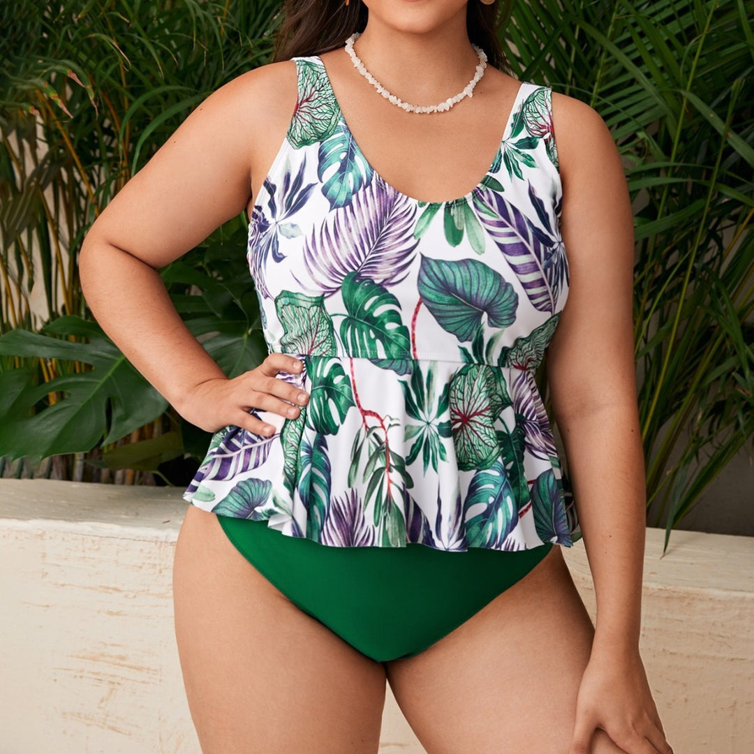 Damen Peplum-Badeoberteil mit hohem Bund Drune