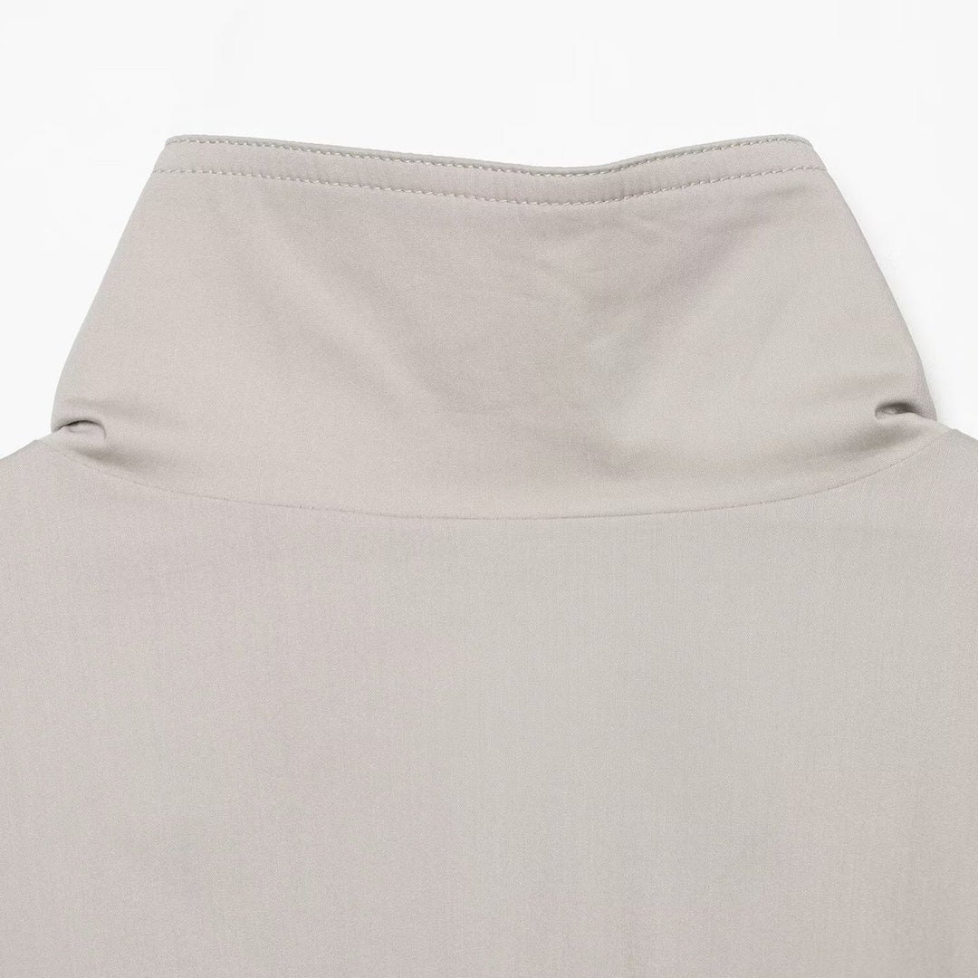 Damen Leichte Cropped Übergangsjacke mit Stehkragen und verdecktem Reißverschluss Drune