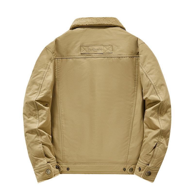 Herren lässige Übergangsjacke mit Teddyfutter Drune