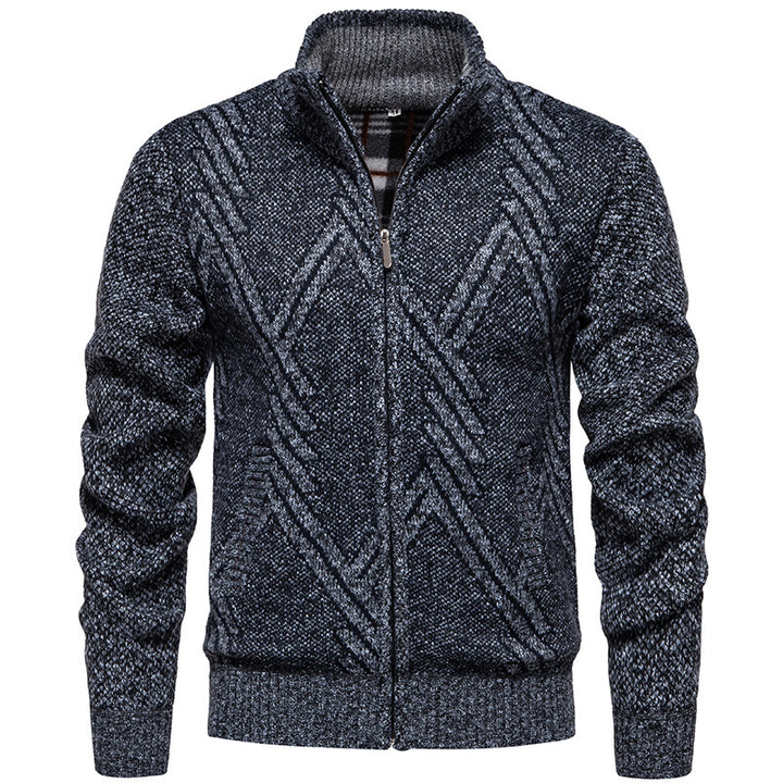 Herren Strickjacke mit strukturiertem Zopfmuster und praktischen Taschen Drune