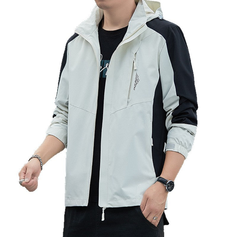 Herren Leichte wind- und wasserabweisende Kapuzenjacke im sportlichen Utility‑Style Drune